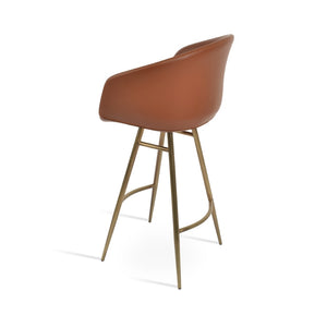 Soho Concept Tribeca Galata Barstools & Counterstools - Stylish Leatherette, Chrome Finish, 2-year Warranty! Brass Steel Tubular Legs Soho-concept-dining-chair-10033