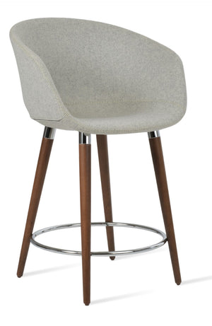 Soho Concept Tribeca Gz.Wood Barstools - Luxurious Camira Blazer Wool, Durable & Stylish With 10-year Guarantee Silver  Soho-concept-dining-chair-10039