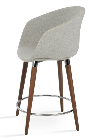 Soho Concept Tribeca Gz.Wood Barstools - Luxurious Camira Blazer Wool, Durable & Stylish With 10-year Guarantee Silver  Soho-concept-dining-chair-07246