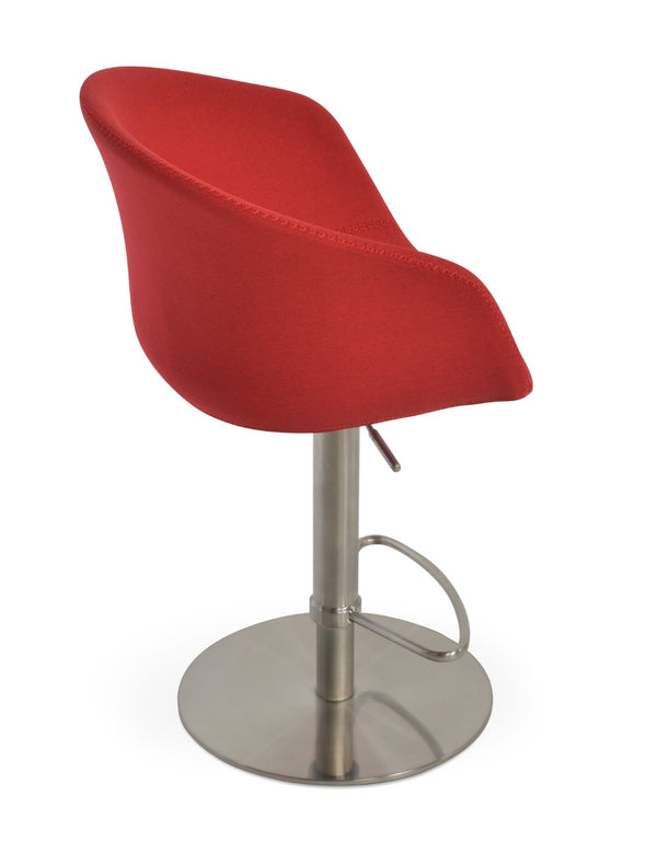 Soho Concept Crescent Piston Stool - Adjustable Barstools In Elegant Fabrics With 10-year Guarantee & Custom Comfort Red  Soho-concept-dining-chair-10043