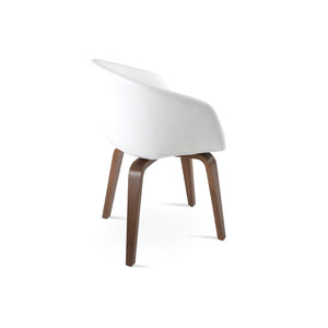 Soho Concept Tribeca Plywood Armchair Dining Chair In Walnut & White - Stylish, Durable Leatherette, 2-year Guarantee! Walnut,White  Soho-concept-dining-chair-06133