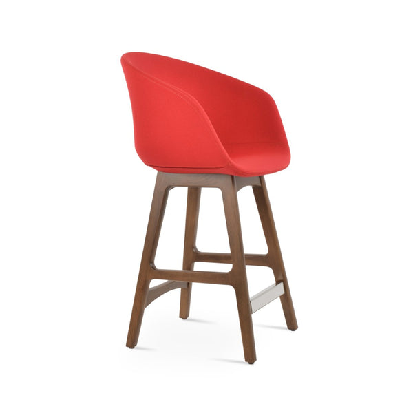 Soho Concept Tribeca Premium Wood Barstools & Counterstools - Durable Fabric Options, 10-year Guarantee, Stylish Design Walnut,Red  Soho-concept-dining-chair-10053