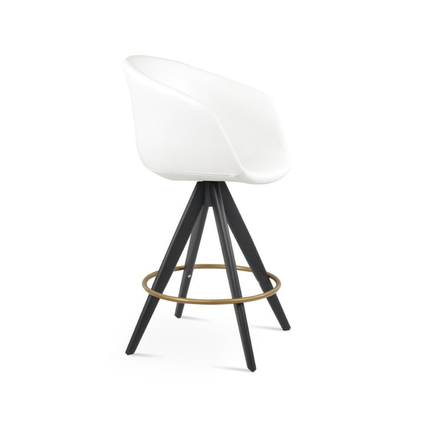 Soho Concept Tribeca Pyramid-mw Swivel Stools – Stylish Leatherette Bar & Counter Seating With 2-year Warranty Black,Brass,Natural,Chrome,White  Soho-concept-dining-chair-10057