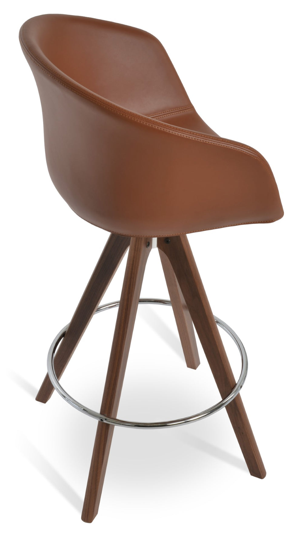 Soho Concept Tribeca Pyramid Wood Swivel Barstools & Counterstools - 5-year Guarantee, Elegant Leatherette, Walnut Walnut  Soho-concept-dining-chair-10055