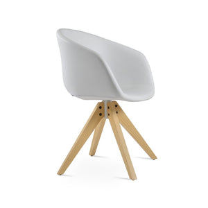 Soho Concept Tribeca Pyramid Wood Dining Chair - Stylish Leatherette, Soft Ash & White Finish, 2-year Guarantee Ash,White  Soho-concept-dining-chair-06142