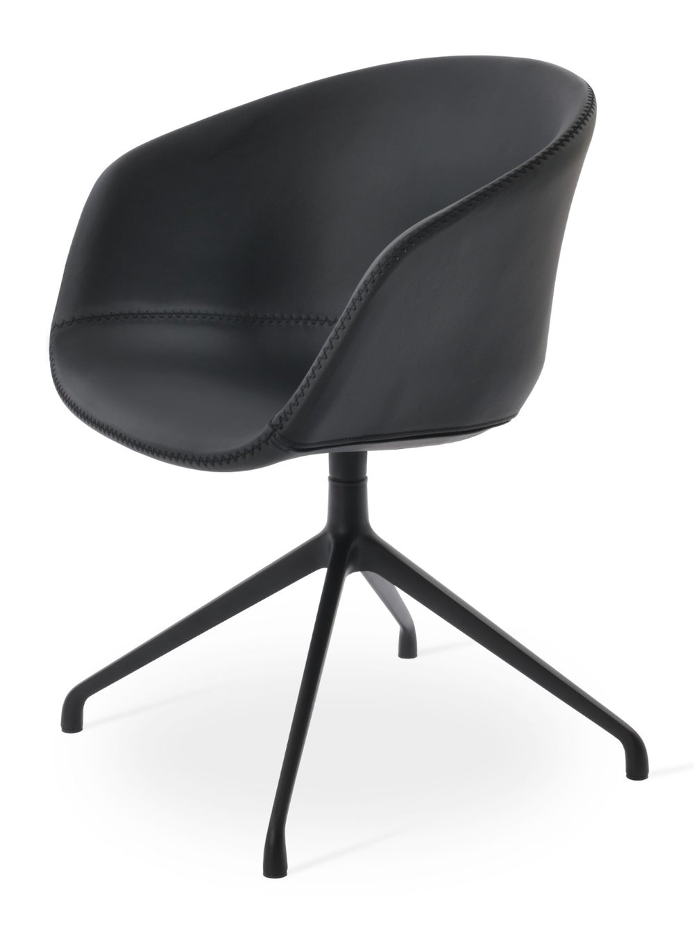 Soho Concept Tribeca Arm Spider Swivel Dining Chair - Stylish Leatherette Design With 2-year Guarantee, Black/White Black  Soho-concept-dining-chair-06154