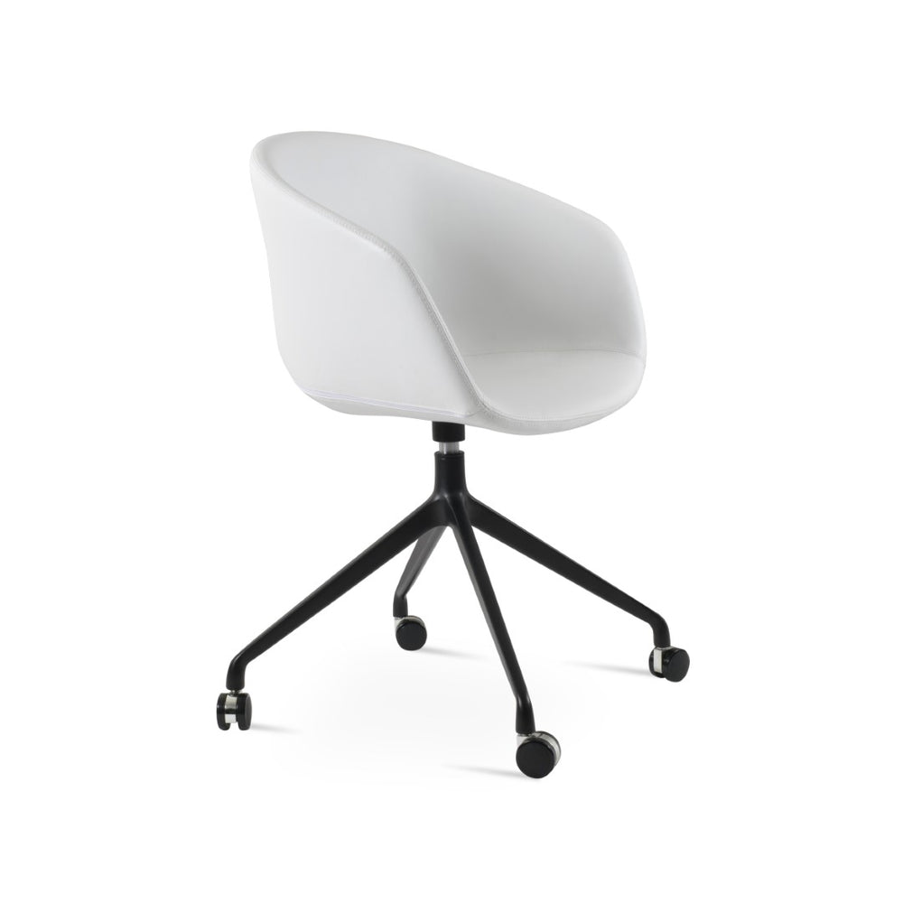 Soho Concept Tribeca Arm Spider Swivel Dining Chair - Stylish Leatherette Design With 2-year Guarantee, Black/White Black  Soho-concept-dining-chair-06154