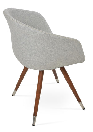 Soho Concept Tribeca Arm Star Dining Chair - Premium Camira Blazer Wool, Stylish Boucle Fabric, 10-year Guarantee Walnut,Silver  Soho-concept-dining-chair-06170