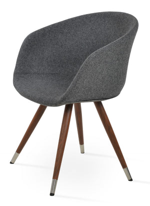 Soho Concept Tribeca Stylish Wood Armchair - Premium Wool Fabric, 10-year Guarantee, Walnut & Dark Grey Finish Walnut,Dark Grey  Soho-concept-dining-chair-06177