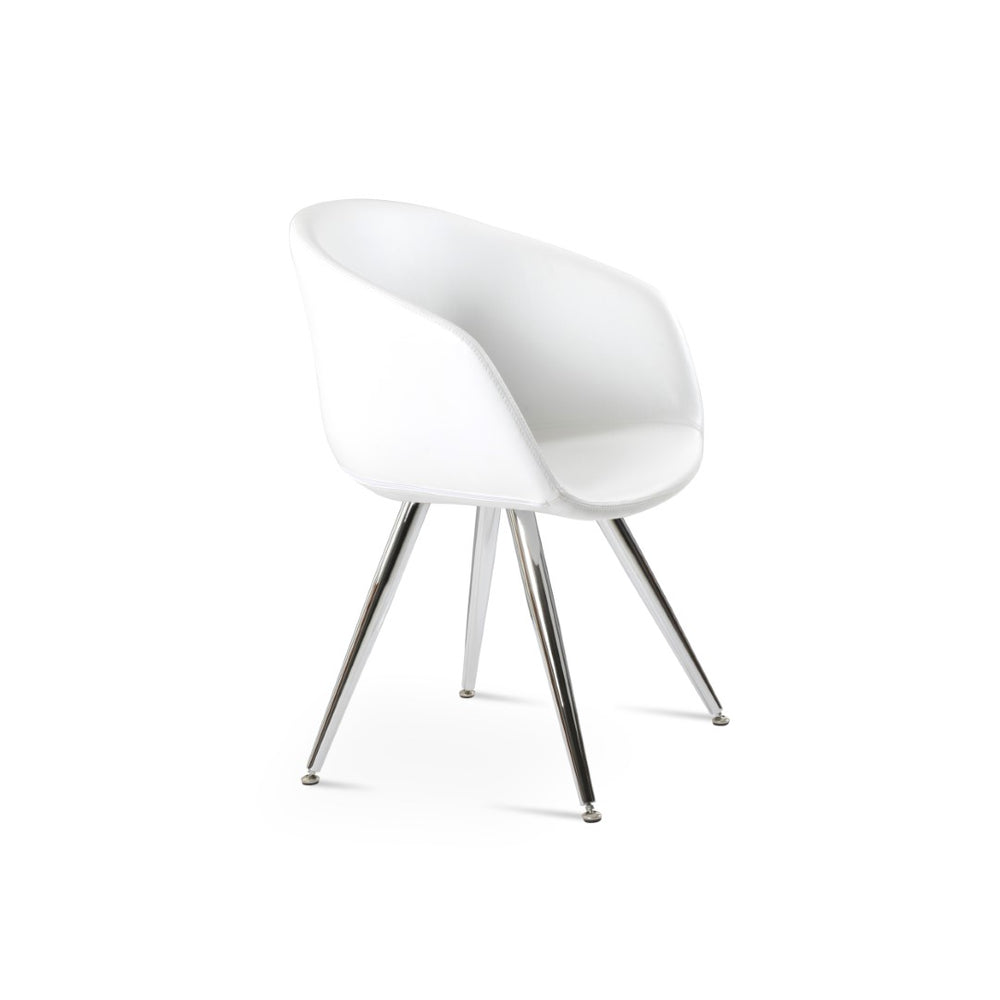 Soho Concept Tribeca Arm Star Dining Chair - Soft Black Leatherette, 2-year Guarantee For Ultimate Comfort! Chrome,White  Soho-concept-dining-chair-06166