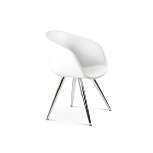 Soho Concept Tribeca Arm Star Dining Chair - Soft Black Leatherette, 2-year Guarantee For Ultimate Comfort! Chrome,White  Soho-concept-dining-chair-06166