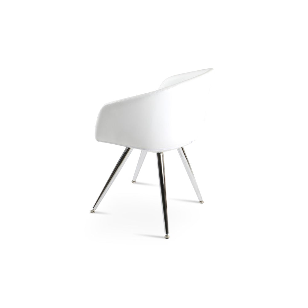 Soho Concept Tribeca Arm Star Dining Chair - Soft Black Leatherette, 2-year Guarantee For Ultimate Comfort! Chrome,White  Soho-concept-dining-chair-06166