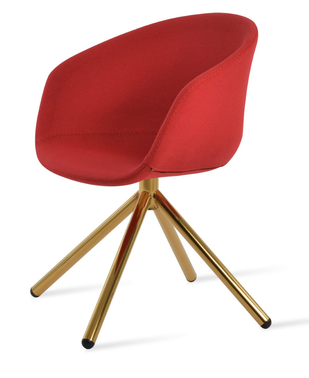 Soho Concept Tribeca Stick Swivel Armchair - Ergonomic Comfort, Stylish Camira Fabric & 10-year Guarantee Options Gold,Red  Soho-concept-dining-chair-06183