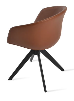 Soho Concept Tribeca Swivel Dining Chair - Stylish Leatherette Upholstery, Gold Accents, 2-year Guarantee, 300 Lbs Capacity Black  Soho-concept-dining-chair-06194