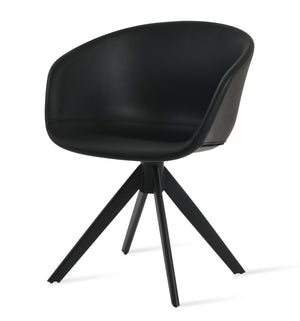 Soho Concept Tribeca Swivel Dining Chair - Stylish Leatherette Upholstery, Gold Accents, 2-year Guarantee, 300 Lbs Capacity Black  Soho-concept-dining-chair-06195