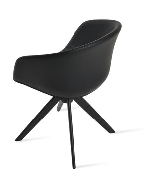 Soho Concept Tribeca Swivel Dining Chair - Stylish Leatherette Upholstery, Gold Accents, 2-year Guarantee, 300 Lbs Capacity Black  Soho-concept-dining-chair-06195