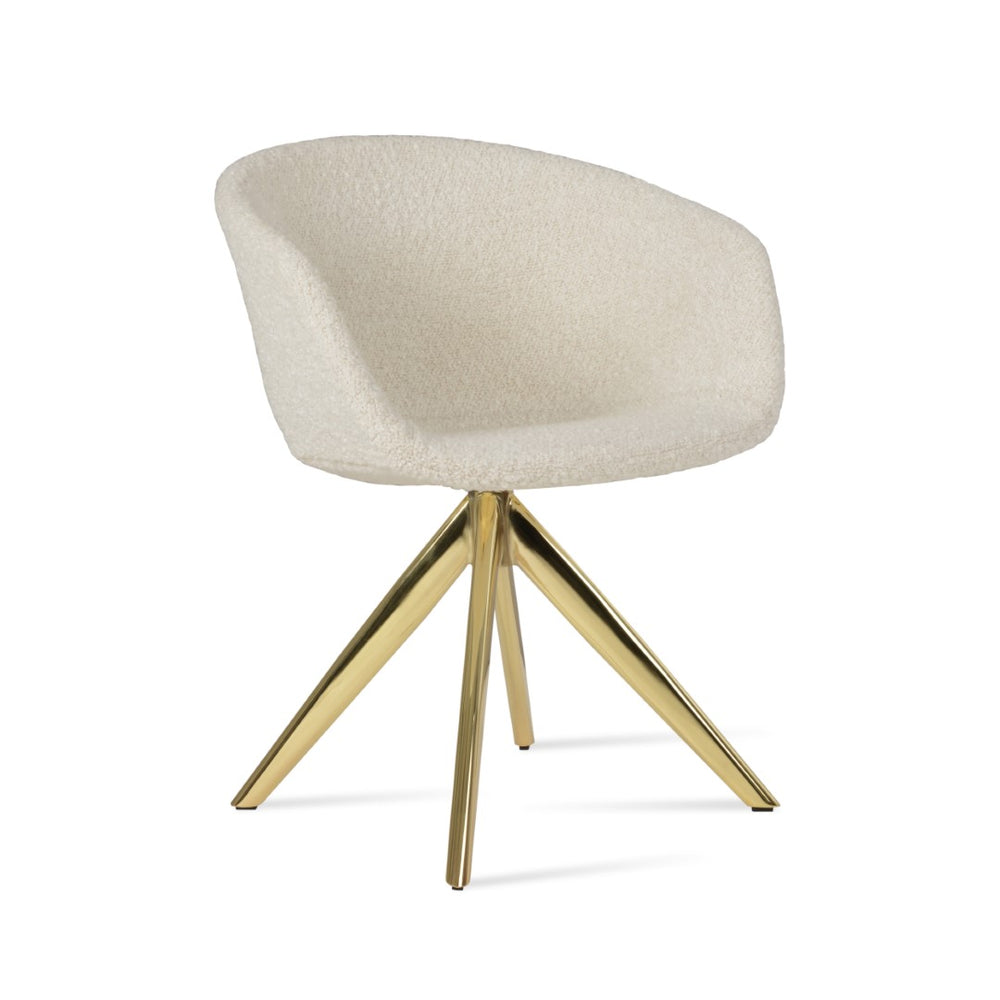 Soho Concept Tribeca Arm Sword Swivel Dining Chair - Durable Camira Blazer Wool, 10-year Guarantee & Stylish Finish Natural,White  Soho-concept-dining-chair-06200