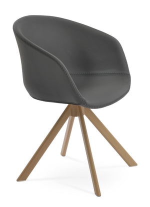 Soho Concept Tribeca Swivel Dining Chair - Stylish Leatherette Upholstery, Gold Accents, 2-year Guarantee, 300 Lbs Capacity Natural,Grey  Soho-concept-dining-chair-06203