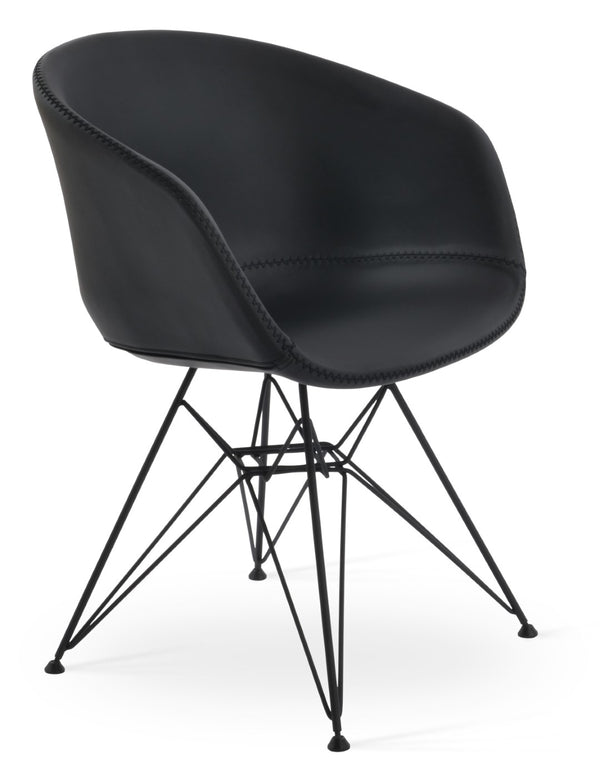 Soho Concept Tribeca Tower Armchair Dining Chair - Luxurious Boucle, Velvet & Nubuck Fabrics, 10-year Guarantee Black  Soho-concept-dining-chair-06211