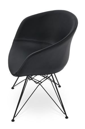 Soho Concept Tribeca Tower Armchair Dining Chair - Luxurious Boucle, Velvet & Nubuck Fabrics, 10-year Guarantee Black  Soho-concept-dining-chair-06211
