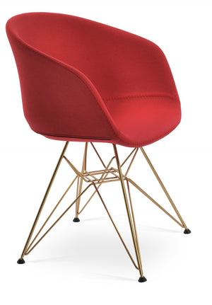 Soho Concept Tribeca Tower Armchair Dining Chair - Luxurious Boucle, Velvet & Nubuck Fabrics, 10-year Guarantee Gold,Red  Soho-concept-dining-chair-06210