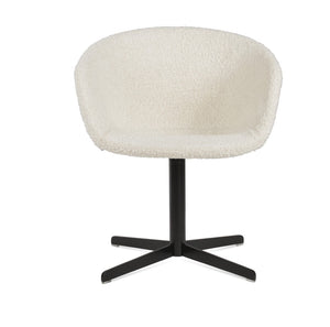 Soho Concept Tribeca 4 Star Swivel Dining Chair - Elegant Wool & Boucle Upholstery, 10-year Guarantee, Stylish Design Black,White  Soho-concept-dining-chair-06043