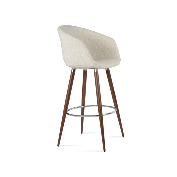 Soho Concept Tribeca Ana Barstools & Counterstools - Premium Camira Wool, 10-year Warranty, Stylish & Durable Walnut,Chrome,White  Soho-concept-dining-chair-09942