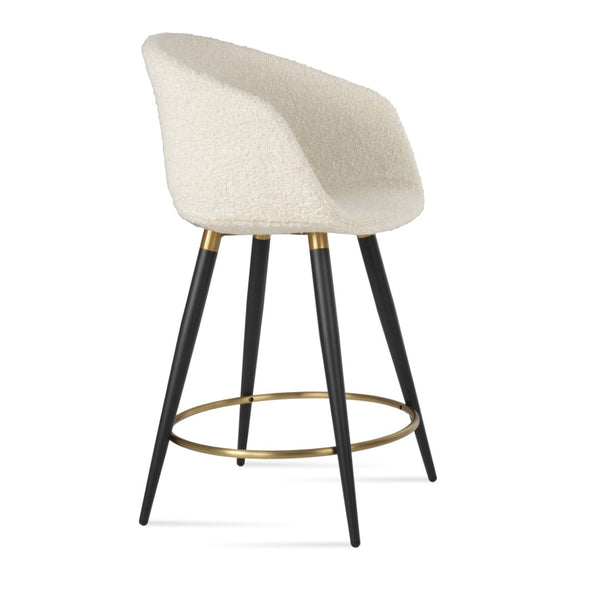 Soho Concept Tribeca Ana Barstools & Counterstools - Premium Camira Wool, 10-year Warranty, Stylish & Durable Black,Brass,White  Soho-concept-dining-chair-09943
