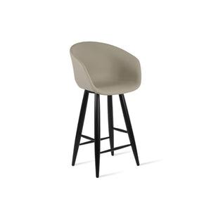 Soho Concept Tribeca Baba Barstools & Counterstools - Solid Teak Wood With Leatherette Seats, 2-year Warranty   Soho-concept-dining-chair-09945