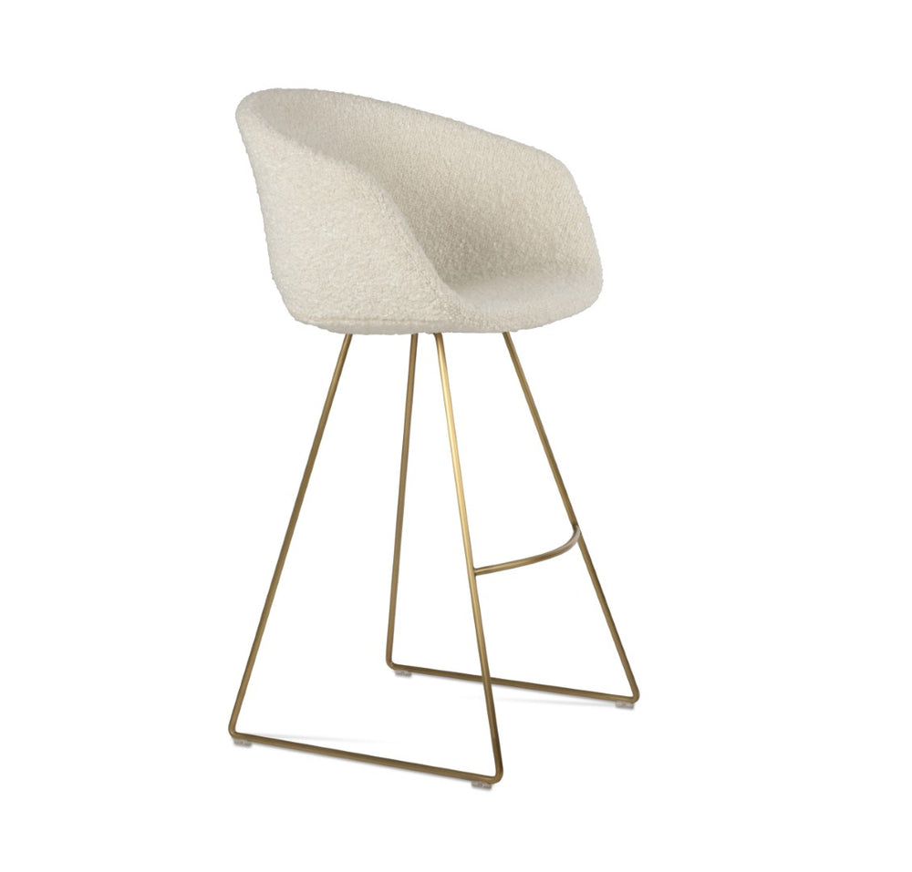 Soho Concept Tribeca Hb. Sleek Wire Barstools In Camira Wool With 10-year Guarantee - Modern Design & Durability Brass,White  Soho-concept-dining-chair-09948