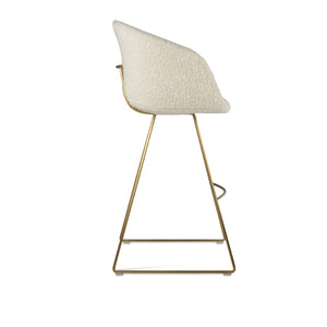 Soho Concept Tribeca Stylish Barstools & Counterstools - Camira Wool Fabric, 10-year Guarantee, Brass Finish Brass,White  Soho-concept-dining-chair-07217