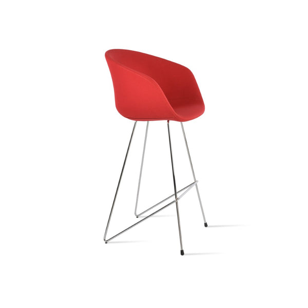 Soho Concept Tribeca Cat Barstools & Counterstools - Elegant Metal Frames, Premium Upholstery, 10-year Guarantee Chrome,Red  Soho-concept-dining-chair-09956