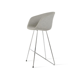 Soho Concept Tribeca Barstools & Counterstools - Premium Camira Blazer Wool, 10-year Guarantee, Stylish Design Chrome,Silver  Soho-concept-dining-chair-09955