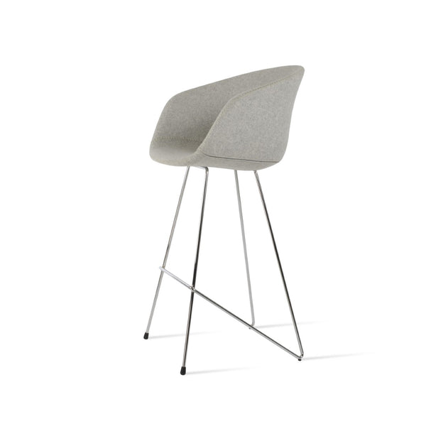 Soho Concept Tribeca Barstools & Counterstools - Premium Camira Blazer Wool, 10-year Guarantee, Stylish Design Chrome,Silver  Soho-concept-dining-chair-09955