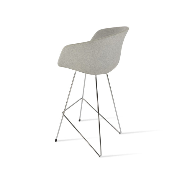 Soho Concept Tribeca Barstools & Counterstools - Premium Camira Blazer Wool, 10-year Guarantee, Stylish Design Chrome,Silver  Soho-concept-dining-chair-07220