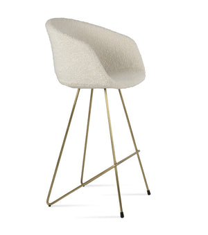 Soho Concept Tribeca Barstools & Counterstools - Premium Camira Blazer Wool, 10-year Guarantee, Stylish Design Brass,White  Soho-concept-dining-chair-09951