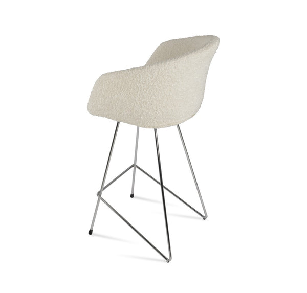 Soho Concept Tribeca Barstools & Counterstools - Premium Camira Blazer Wool, 10-year Guarantee, Stylish Design Chrome,White  Soho-concept-dining-chair-09952