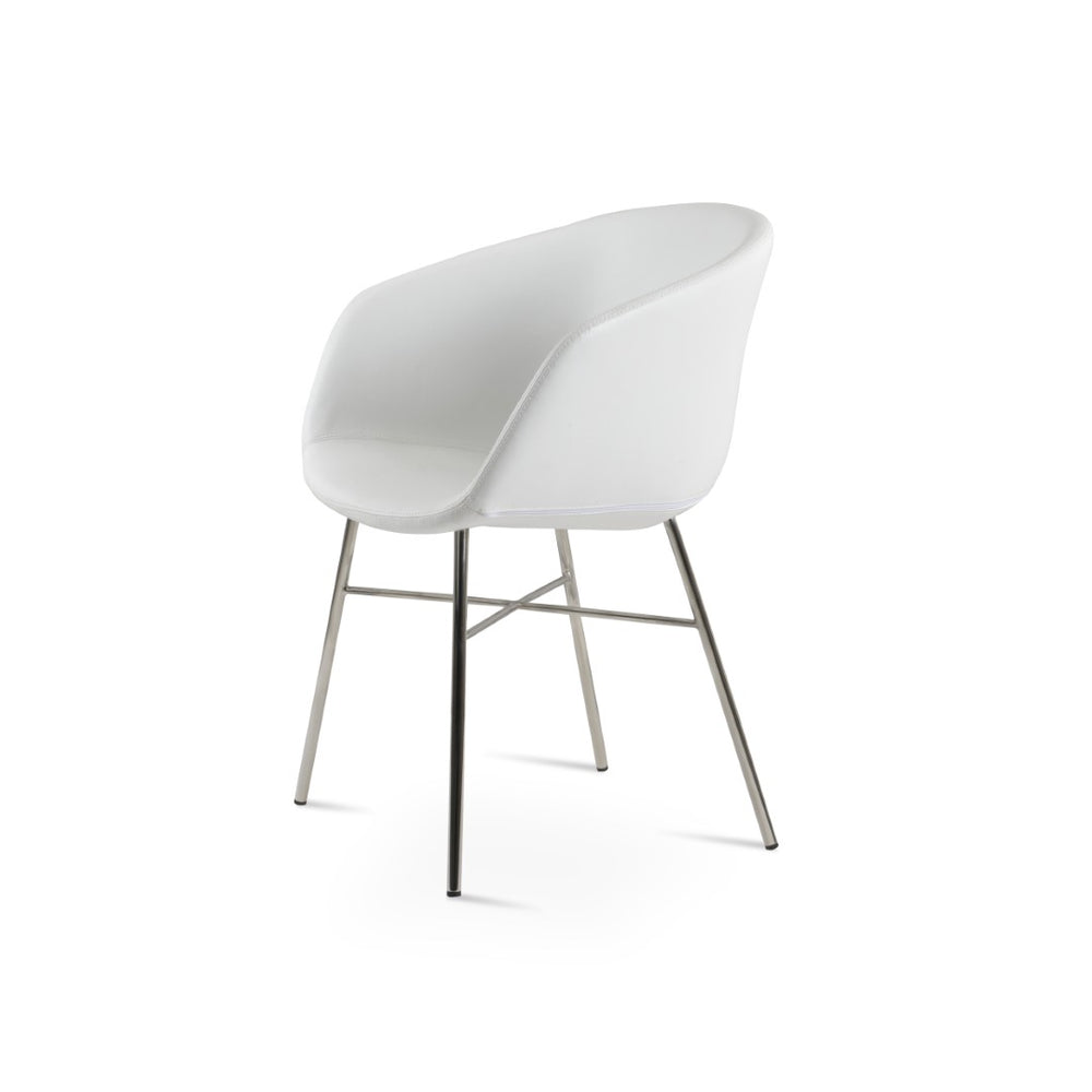 Soho Concept Tribeca Cross Armchair Dining Chair - Stylish Soft Black Leatherette With 2-year Guarantee! White  Soho-concept-dining-chair-06069