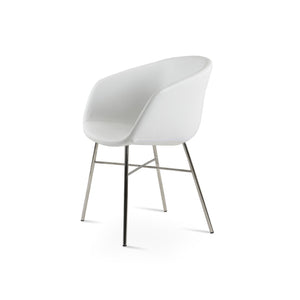 Soho Concept Tribeca Cross Armchair Dining Chair - Stylish Soft Black Leatherette With 2-year Guarantee! White  Soho-concept-dining-chair-06069