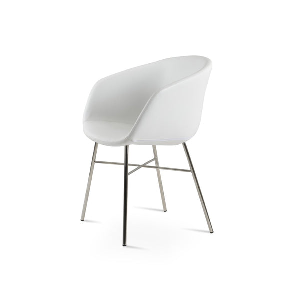 Soho Concept Tribeca Cross Armchair Dining Chair - Stylish Soft Black Leatherette With 2-year Guarantee! White  Soho-concept-dining-chair-06069