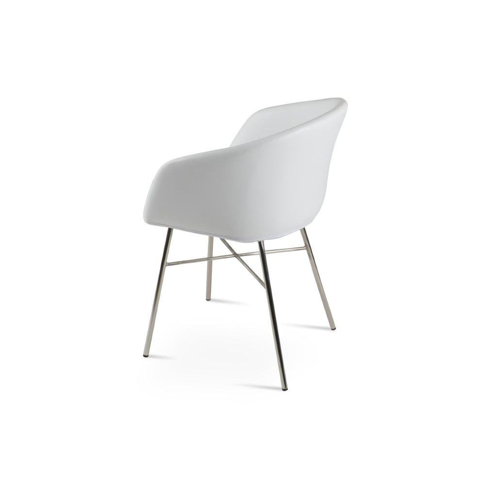 Soho Concept Tribeca Cross Armchair Dining Chair - Stylish Soft Black Leatherette With 2-year Guarantee! White  Soho-concept-dining-chair-06069