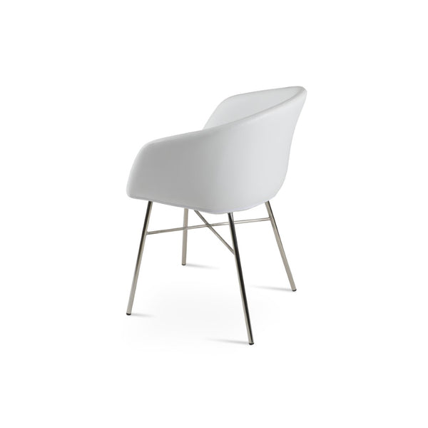 Soho Concept Tribeca Cross Armchair Dining Chair - Stylish Soft Black Leatherette With 2-year Guarantee! White  Soho-concept-dining-chair-06069