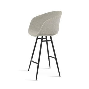 Soho Concept Tribeca Galata Barstools & Counterstools - Premium Wool Fabric, Stylish Armrests, 10-year Warranty Brass,Silver Steel Tubular Legs Soho-concept-dining-chair-09963
