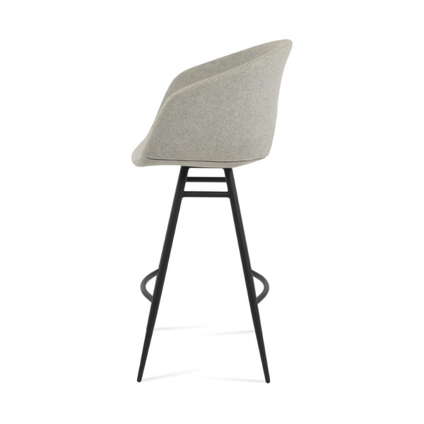 Soho Concept Tribeca Galata Barstools & Counterstools - Premium Wool Fabric, Stylish Armrests, 10-year Warranty Brass,Silver Steel Tubular Legs Soho-concept-dining-chair-07221