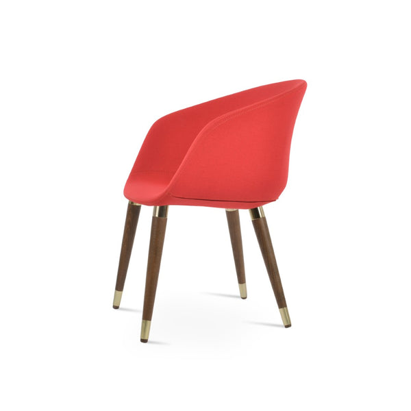 Soho Concept Tribeca Gz.Wood Armchair Dining Chair - Elegant Boucle, Velvet & Nubuck Fabrics With 10-year Guarantee Walnut,Gold,Red  Soho-concept-dining-chair-06123