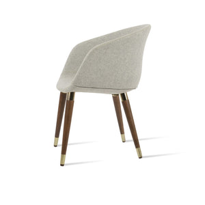Soho Concept Tribeca Stylish Wood Armchair - Premium Wool Fabric, 10-year Guarantee, Walnut & Dark Grey Finish Walnut,Gold,Silver  Soho-concept-dining-chair-06122
