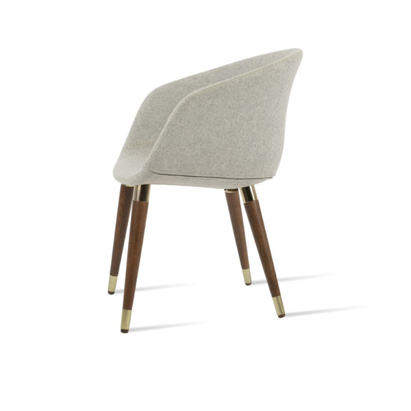 Soho Concept Tribeca Stylish Wood Armchair - Premium Wool Fabric, 10-year Guarantee, Walnut & Dark Grey Finish Walnut,Gold,Silver  Soho-concept-dining-chair-06122