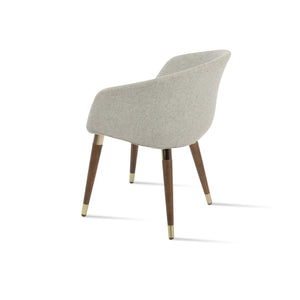 Soho Concept Tribeca Stylish Wood Armchair - Premium Wool Fabric, 10-year Guarantee, Walnut & Dark Grey Finish Walnut,Gold,Silver  Soho-concept-dining-chair-06122