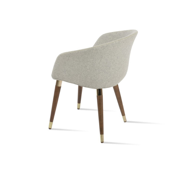 Soho Concept Tribeca Stylish Wood Armchair - Premium Wool Fabric, 10-year Guarantee, Walnut & Dark Grey Finish Walnut,Gold,Silver  Soho-concept-dining-chair-06122