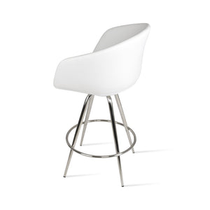 Soho Concept Tribeca Max Barstools & Counterstools - Swivel Design, Soft Leatherette, 2-year Warranty, Stylish Finish White Steel Tubular Legs Black ,S.Steel ,Walnut Finish ,Brass Soho-concept-dining-chair-09975